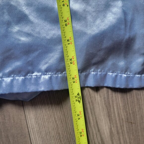 Anthony Richards Womens Light Blue Satin Pajama Set Embroidered Collar Pocket Lp - Picture 9 of 11